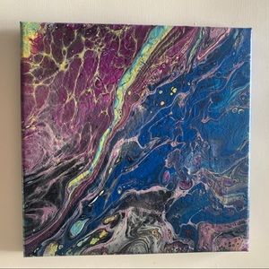 “Mid nite Smoke” Original Pour Painting on canvas